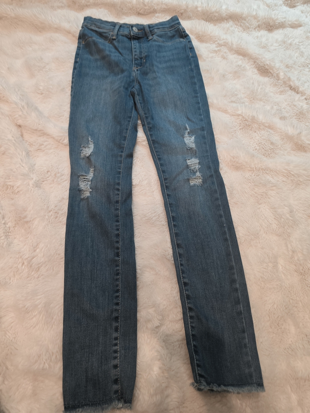 Old Navy Blue Ripped Wide-Leg Jeans Girls Size 12